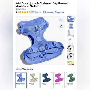 Wild One Cushioned Adjustable Dog Harness—Moonstone/Medium NWOT